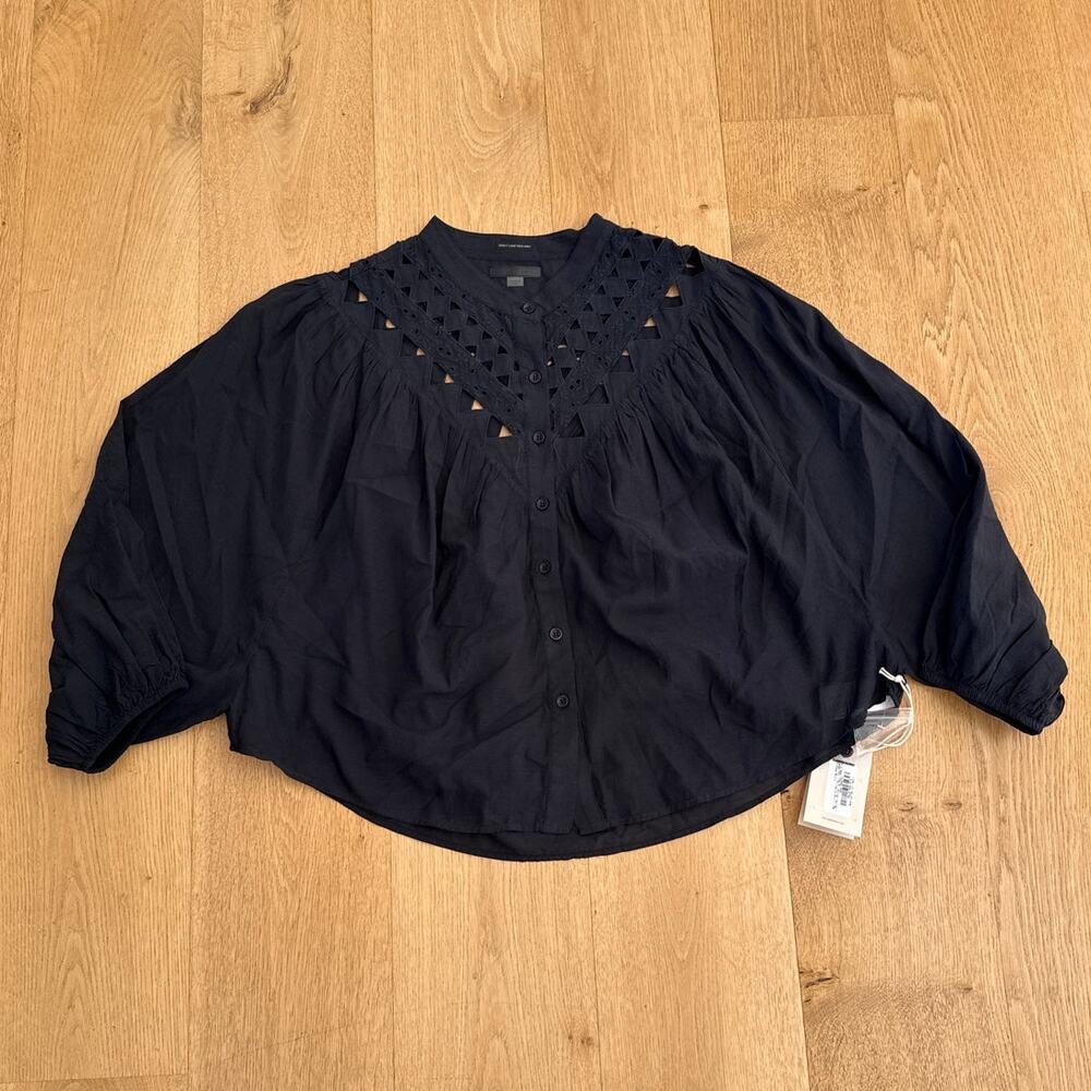 Mother V Yoke Shirt Trifecta Size M Black